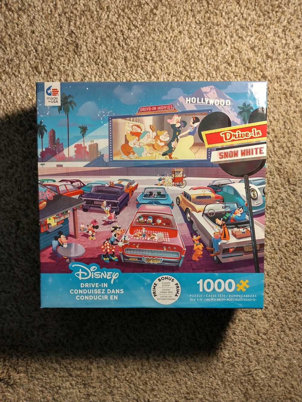 Disney Drive-In 1000 Piece Puzzle Complete with Bonus Poster